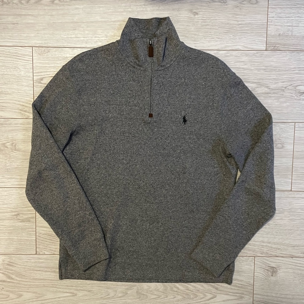 Gray Polo Ralph Lauren Quarter-Zip Sweater